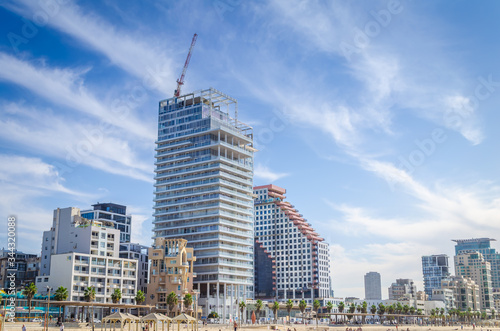 Skyscraper at the Tel Awiw Mediterranean beach