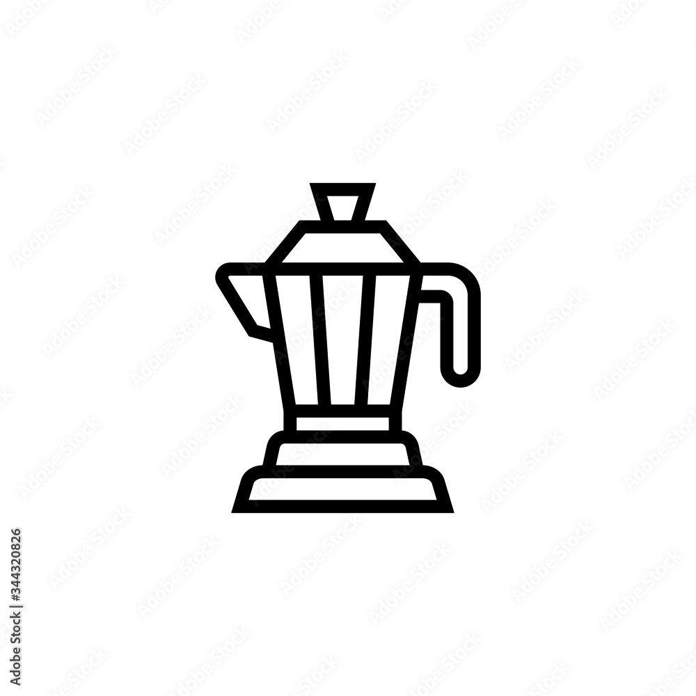 Percolator vector icon in lineout, linear style isolated on white background Percolator vector icon in lineout, linear style isolated on white background