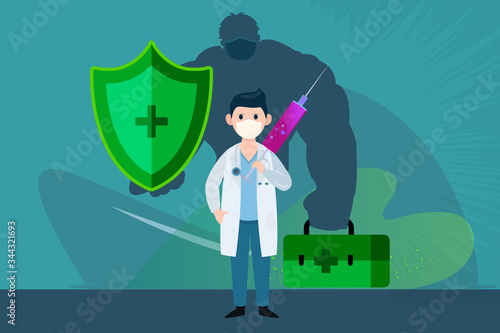 Corona virus and Doctor hulk
