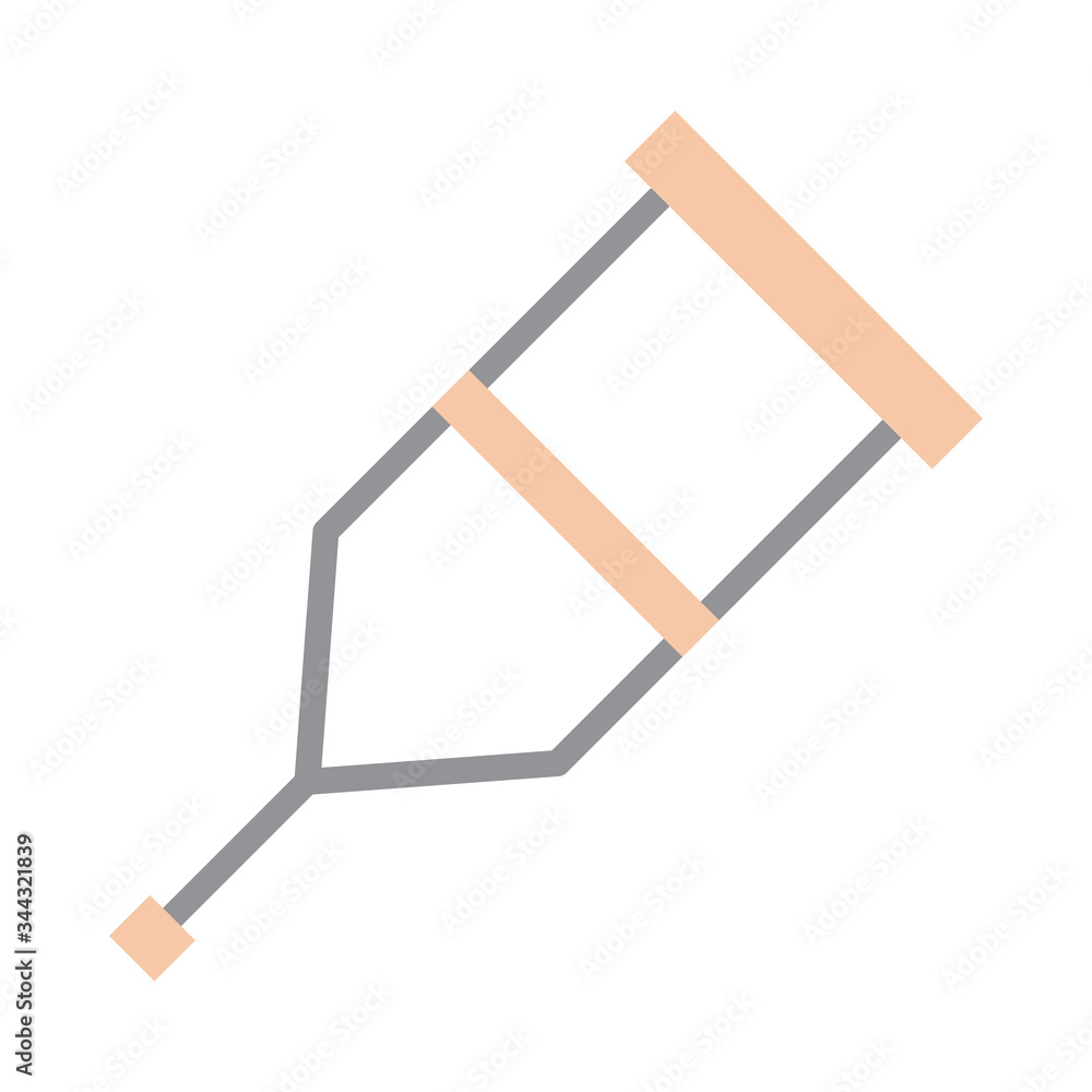 crutch medical health care equipment flat style icon crutch medical health care equipment flat style icon
