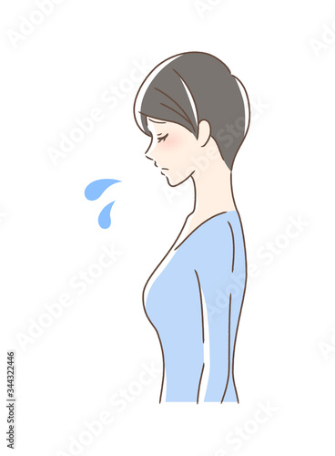 悲しむ女性の横顔