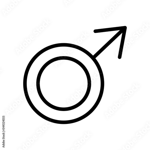 user interface concept, male gender symbol icon, line style