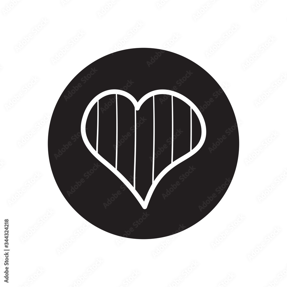 striped heart icon, line block style striped heart icon, line block style