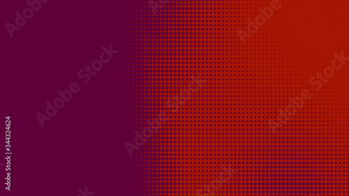 Dots halftone red purple color pattern gradient texture with technology digital background. Dots pop art comics style.