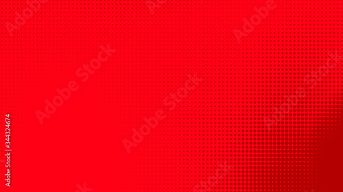 Dots halftone red color pattern gradient texture with technology digital background. Dots pop art comics with summer background.