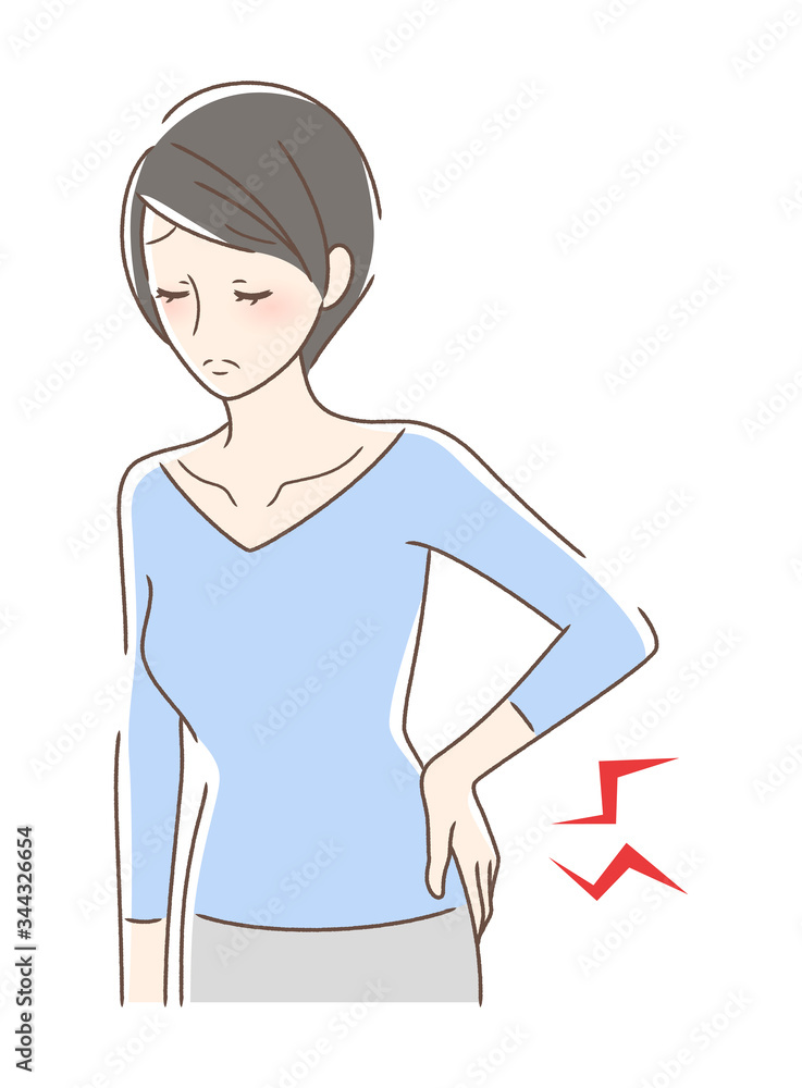 腰痛に悩む女性