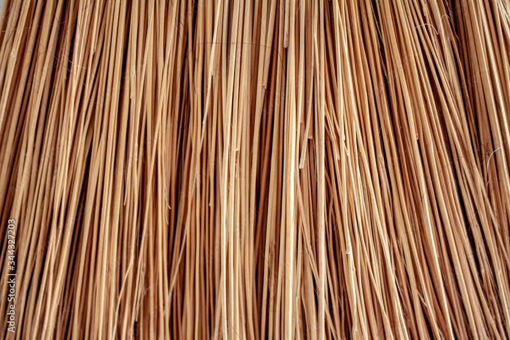 Macro shot of a straw broom Macro shot of a straw broom
