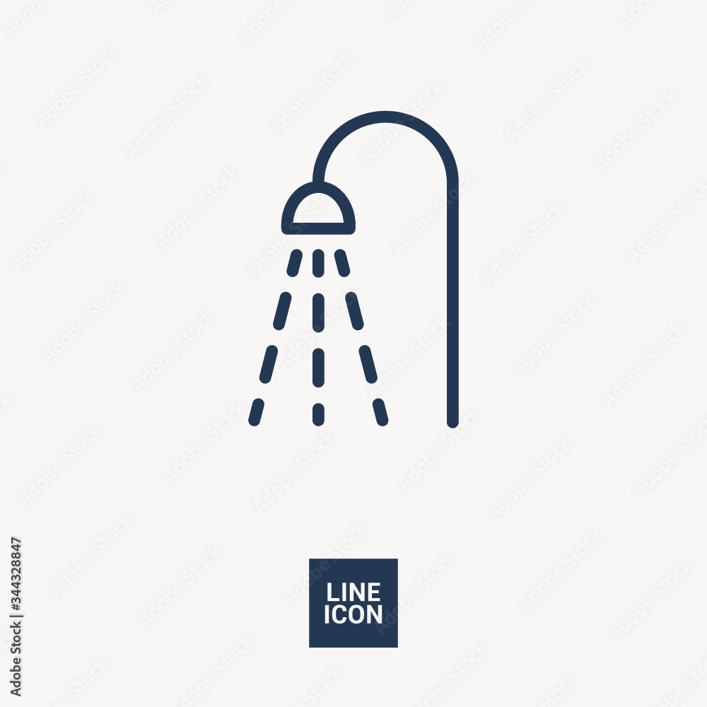 Shower isolated minimal single flat linear icon for application and info-graphic. Bathroom line vector icon for websites and mobile minimalistic flat design. Shower isolated minimal single flat linear icon for application and info-graphic. Bathroom line vector icon for websites and mobile minimalistic flat design.