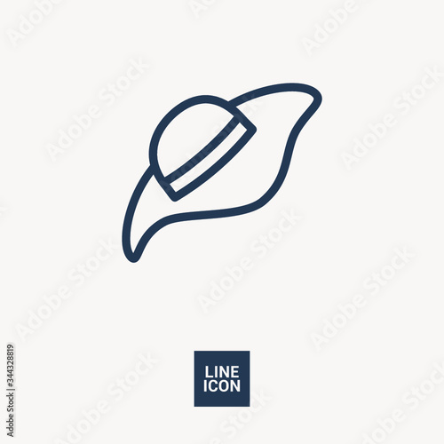 Headdress isolated minimal single flat linear icon for application and info-graphic. Hat line vector icon for websites and mobile minimalistic flat design.