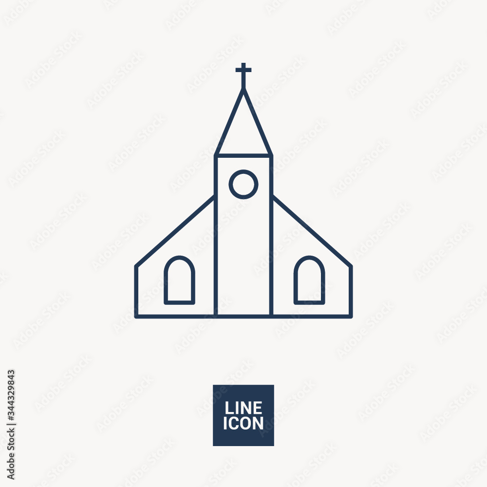 Church isolated minimal single flat icon. Religion vector icon for websites and mobile minimalistic flat design. Church isolated minimal single flat icon. Religion vector icon for websites and mobile minimalistic flat design.
