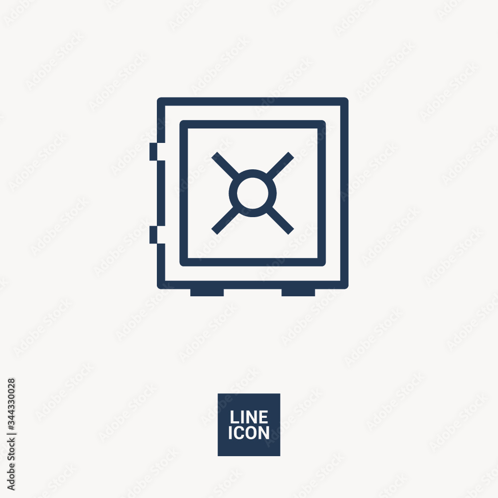 safe bank line icon for web and app safe bank line icon for web and app