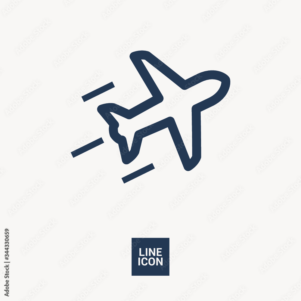 plane isolated minimal icon. aircraft graph line vector icon for websites and mobile minimalistic flat design.