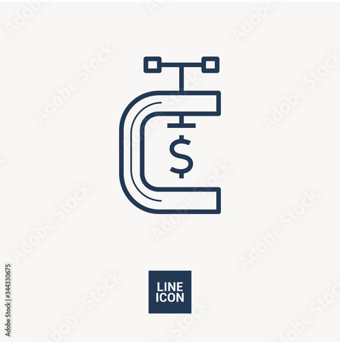 clamp isolated minimal icon. economy graph line vector icon for websites and mobile minimalistic flat design. 
