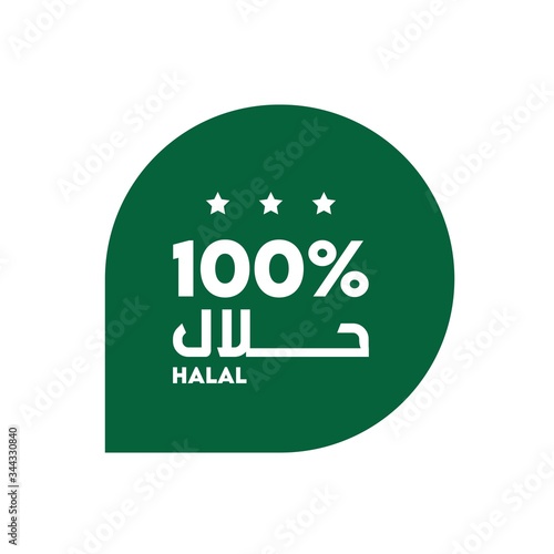 halal vector flat icon - Arabic Text : meaning permissible in arabic
