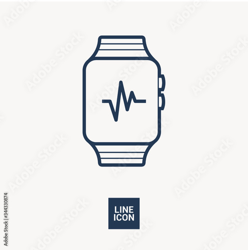 smart watch isolated minimal icon. multifunctional watch graph line vector icon for websites and mobile minimalistic flat design. 
