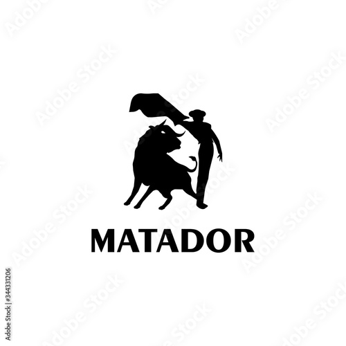 Matador sillhouette logo icon vector. photo