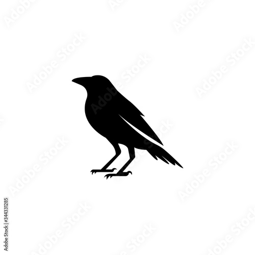 Crow sillhouette logo icon vector illustration. © Lemonkey