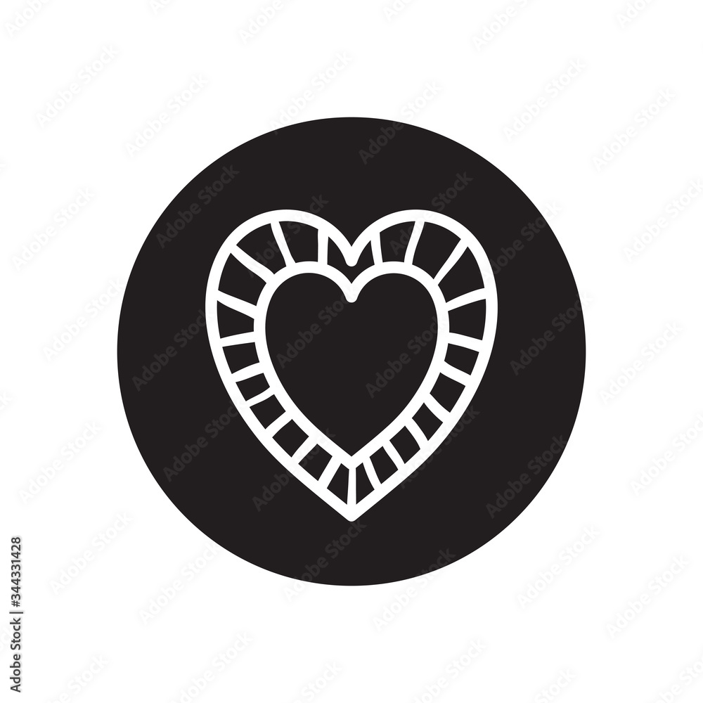 heart frame icon, line block style heart frame icon, line block style