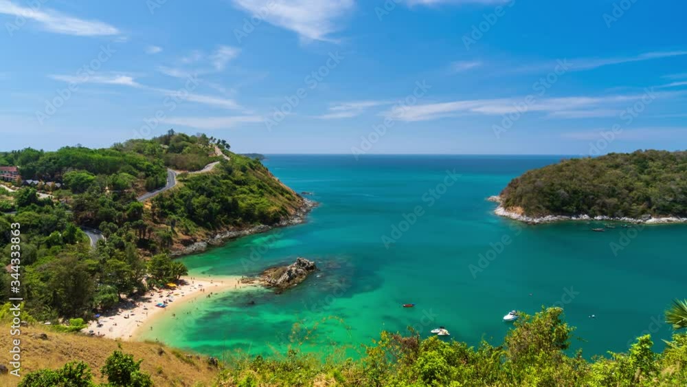 Clear blue Andaman sea from Windmill View Point near Laem Promthep Cape, Phuket, Thailand - Time Lapse Clear blue Andaman sea from Windmill View Point near Laem Promthep Cape, Phuket, Thailand - Time Lapse