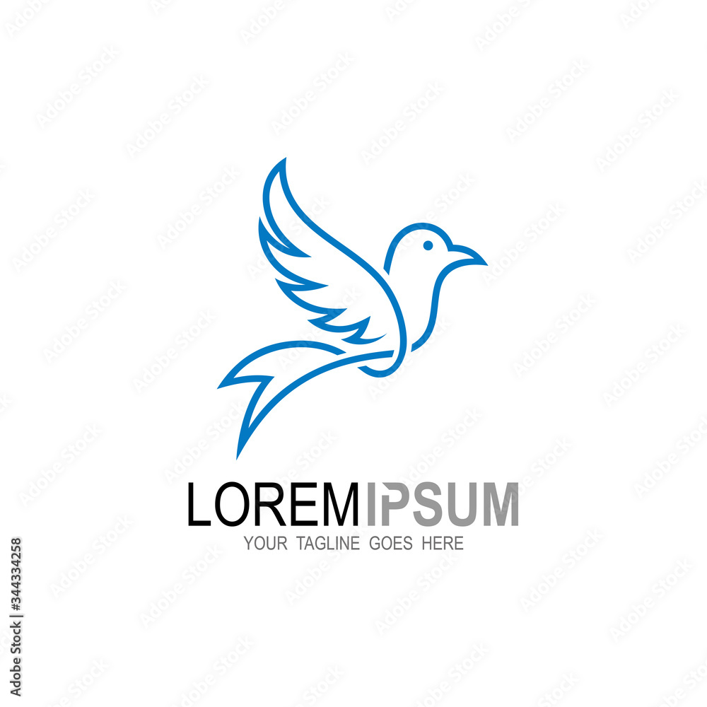 Obraz premium Bird logo with line design template