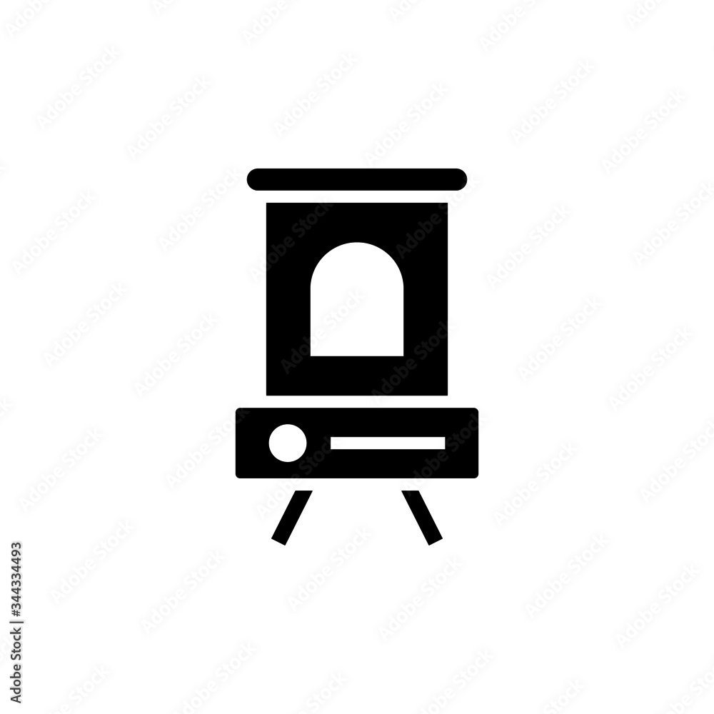 Kerosene heater vector icon in black solid flat design icon isolated on white background