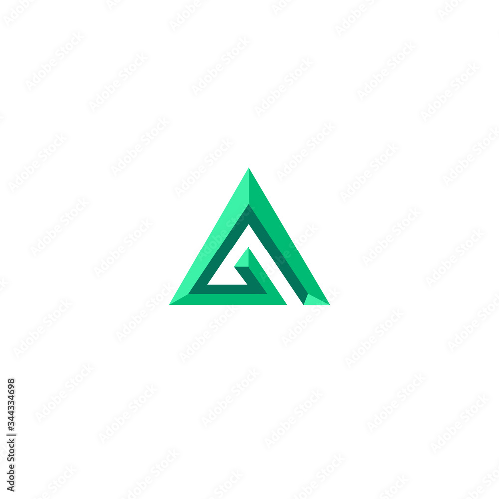 Vector monogram letter AG 3d concept template logo Vector monogram letter AG 3d concept template logo
