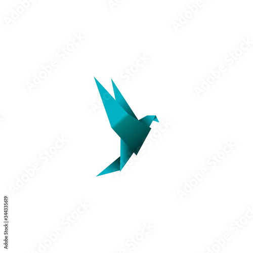 Vector Origami bird icon logo abstract 3d template design isolated on white background eps 10 © agny_logo