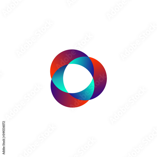 abstract circle 3D media play icon logo vector design template concept. isolated on white background