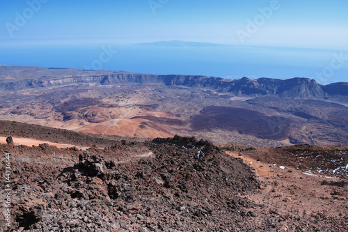 Panorama na kalderę - widok ze szczytu wulkanu Teide na Teneryfie