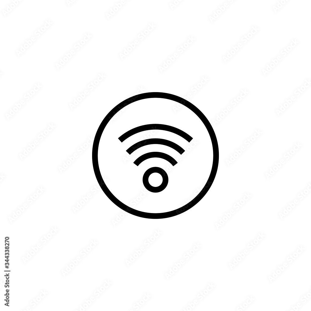 Wlan vector icon in linear, outline icon isolated on white background Wlan vector icon in linear, outline icon isolated on white background