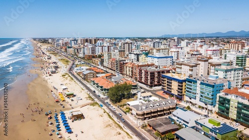 Capão da Canoa - RS. Aerial view of the beach and city of Capão da Canoa in the state of Rio Grande do Sul, southern Brazil