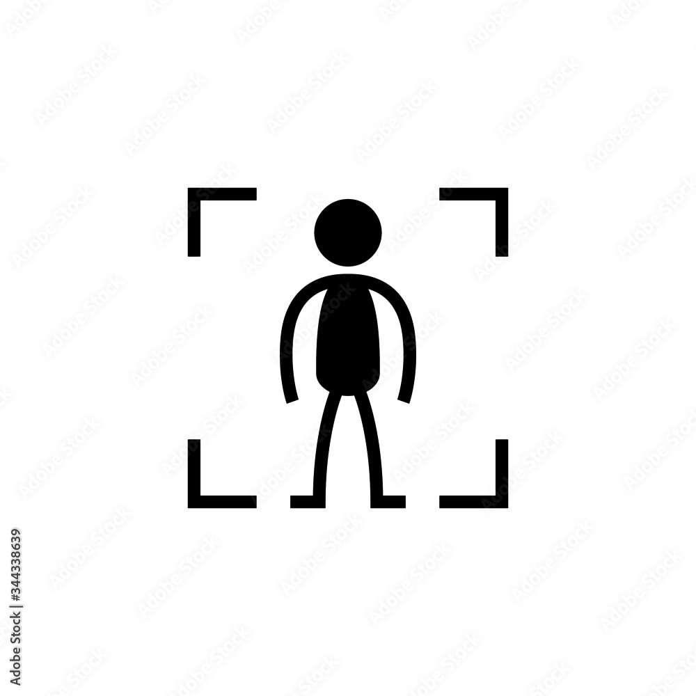 Body scan vector icon in black solid flat design icon isolated on white background Body scan vector icon in black solid flat design icon isolated on white background