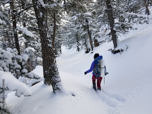 backpacking in snow