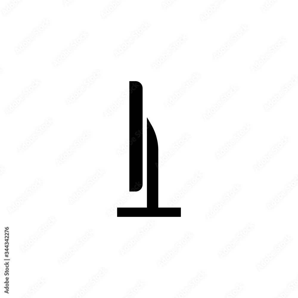 Tv side icon in black solid flat design icon isolated on white background Tv side icon in black solid flat design icon isolated on white background