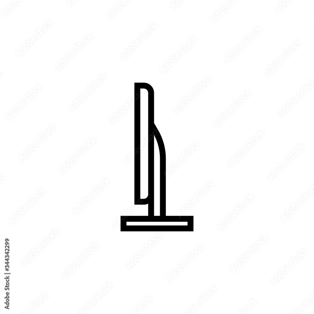 Tv side icon in linear, outline icon isolated on white background Tv side icon in linear, outline icon isolated on white background