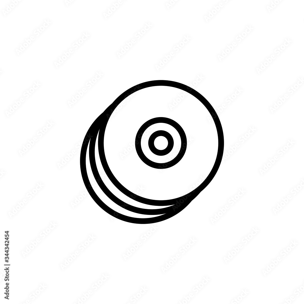 Disk icon in linear, outline icon isolated on white background Disk icon in linear, outline icon isolated on white background