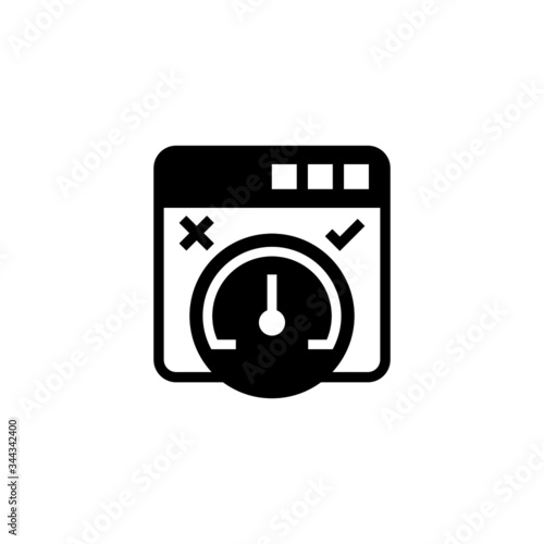 Bandwidth icon vector in black solid flat design icon isolated on white background