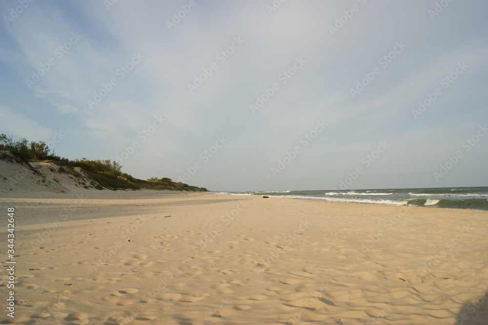 Sandy beach and sea view