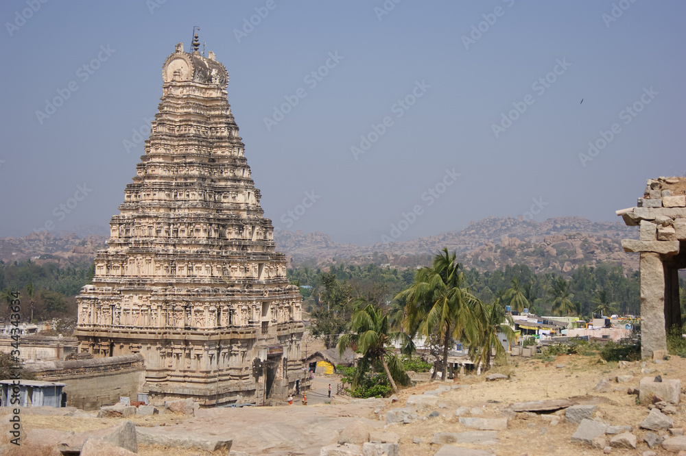 Ancient temples with columns in India
