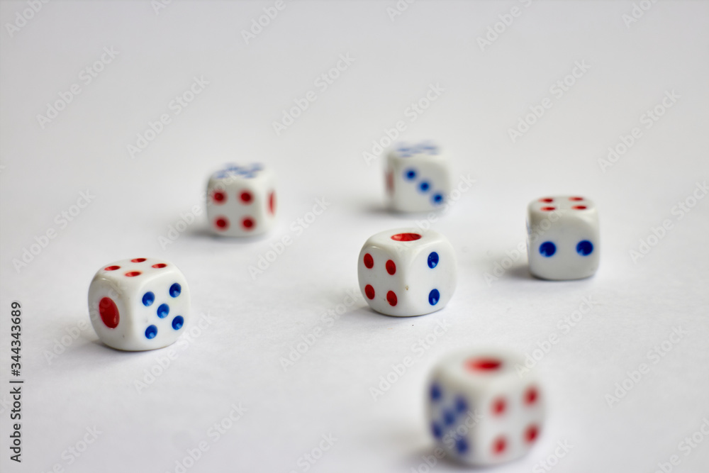 dice placed on white background dice placed on white background