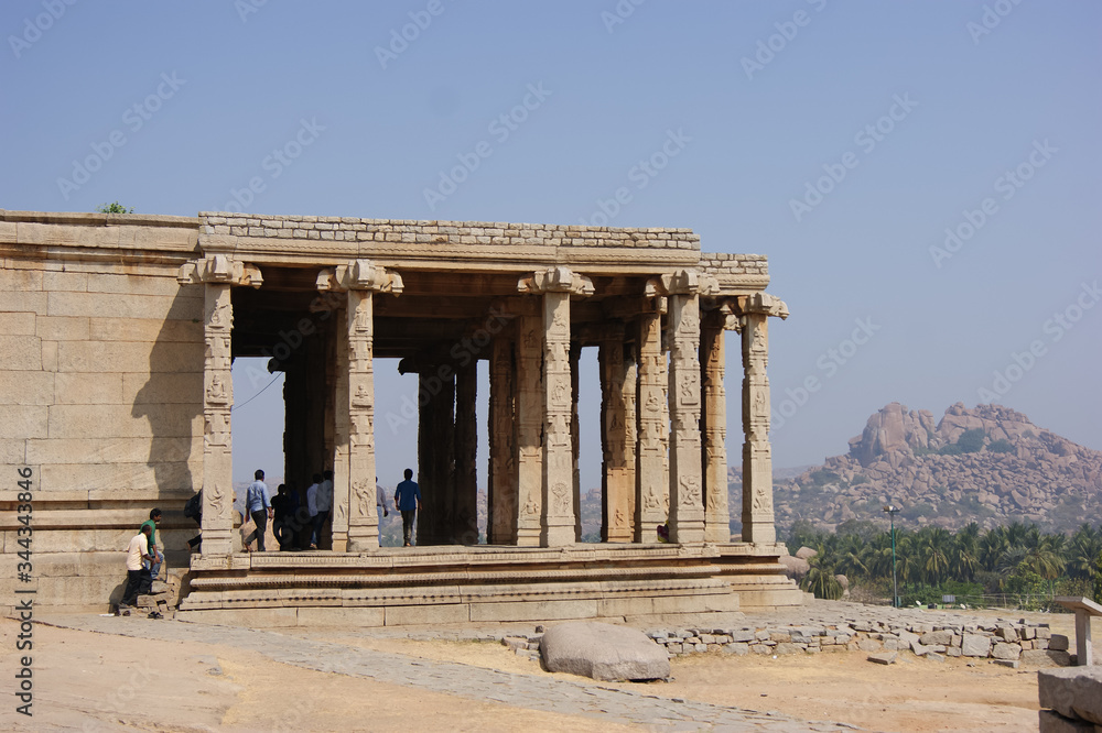 Ancient temples with columns in India