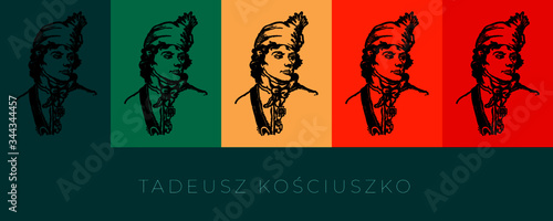Tadeusz Kościuszko - polska ikona, polska twarz, patriotyzm, Polska.  photo