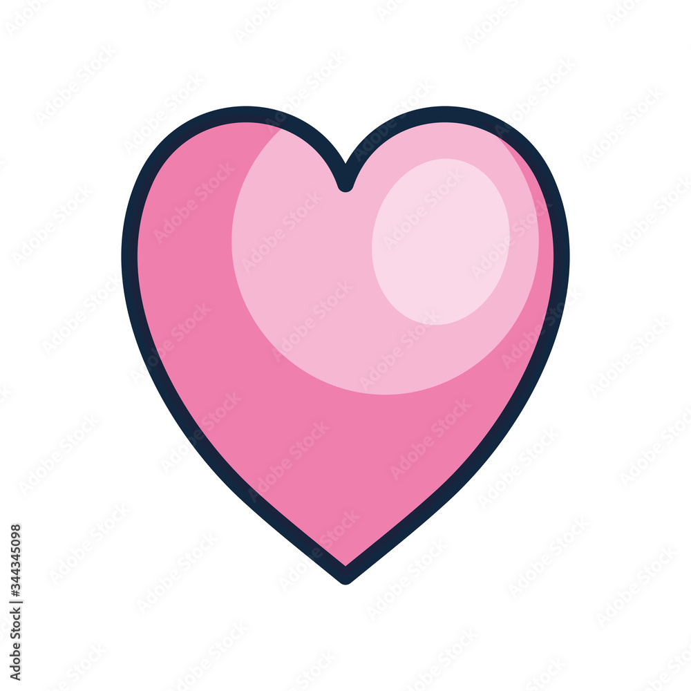 user interface concept, heart icon, line color style