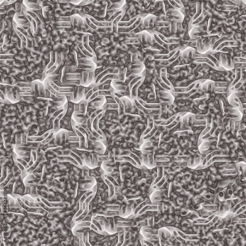 Abstract fractal background Brown Spiral Oriental Garden computer-generated image. Fractal digital artwork for creative graphic design.