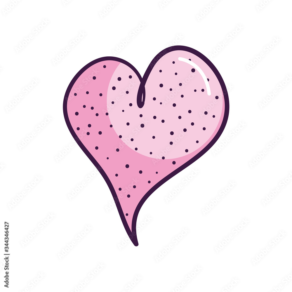 heart with points design, line color style