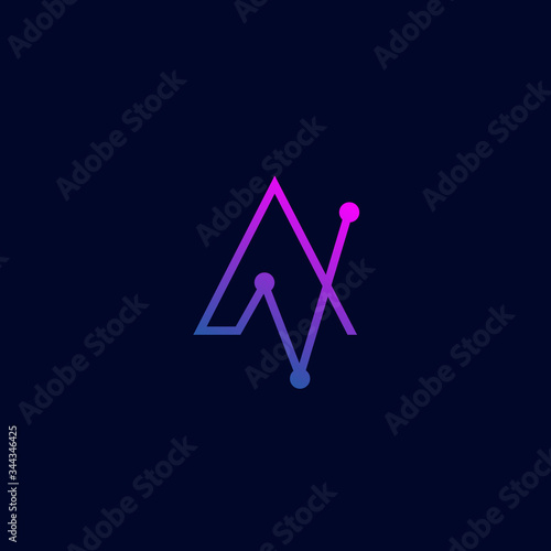 Vector Letter A analytics concept logo template illustration