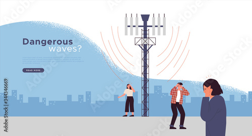 5G tower health risk danger template concept