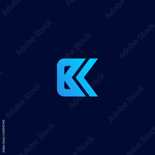 letter BK monogram icon logo vector design template concept. isolated on white background