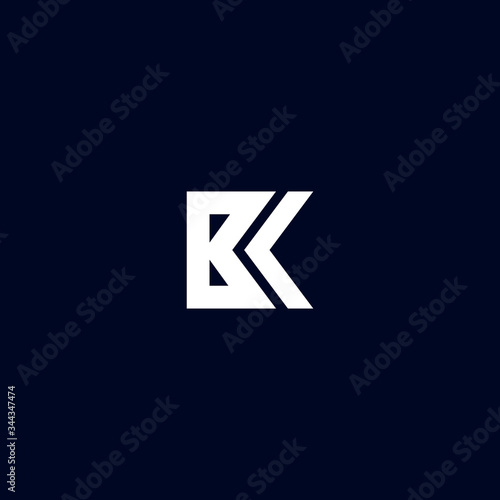 letter BK monogram icon logo vector design template concept. isolated on white background