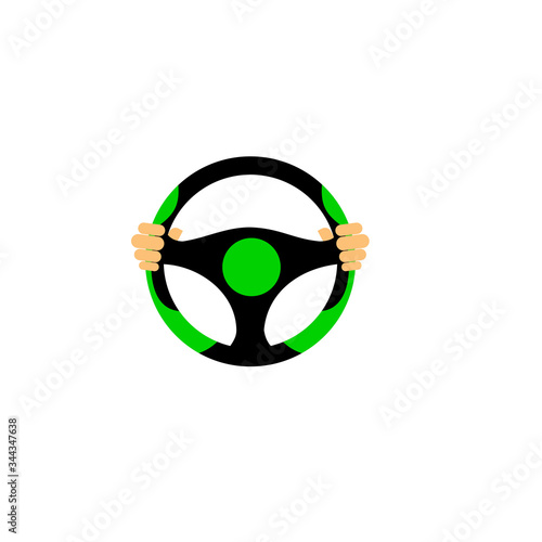 Steering Wheel, Drive icon Logo vector template design isolated on white background eps 10